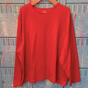 Liz & Me 3X 26/28W Long sleeve cotton tee. T131